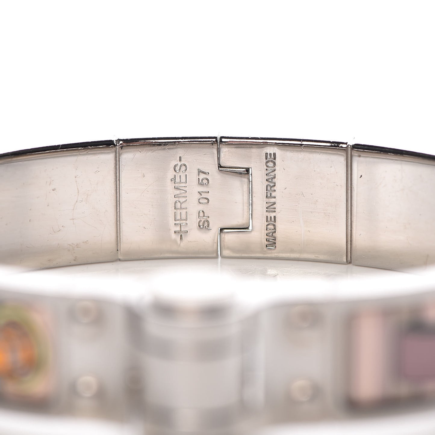 Enamel Printed Narrow Colliers De Chiens Hinged Bracelet S