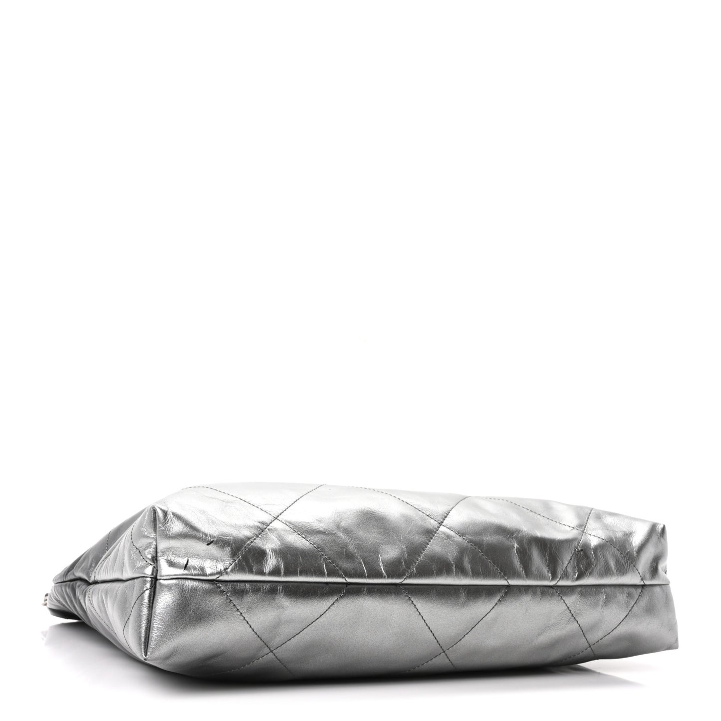 Metallic Shaded Calfskin Quilted Chanel 22 Black Silver