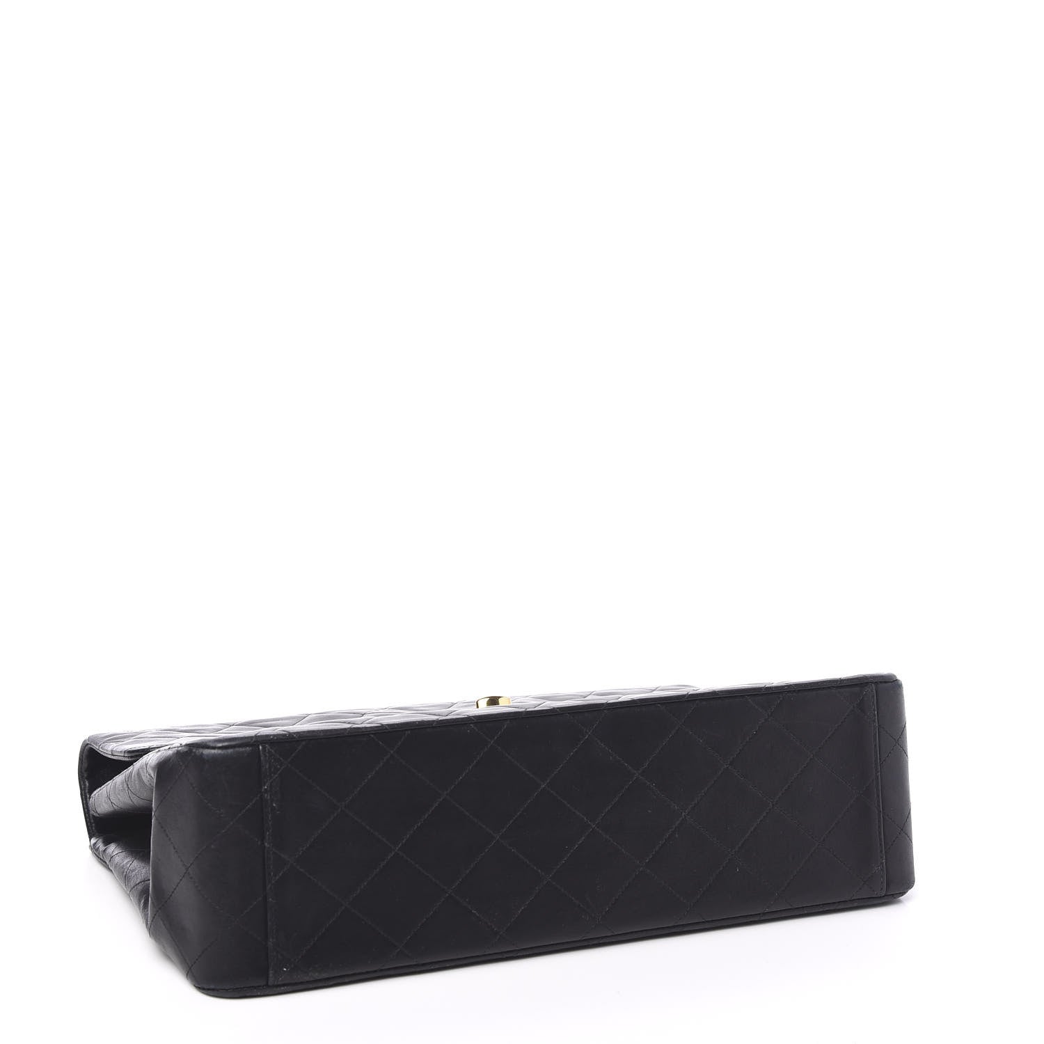Chanel Lambskin Quilted XL Jumbo Single Flap Black 3 of 11