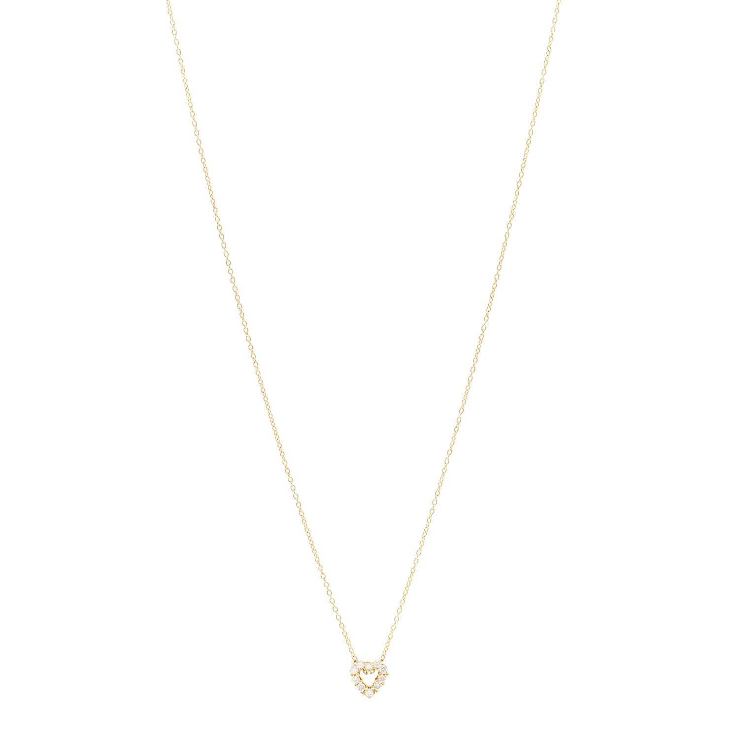 Roberto Coin 18K Yellow Gold Diamond Tiny Treasures Heart Pendant Necklace 1 of 4
