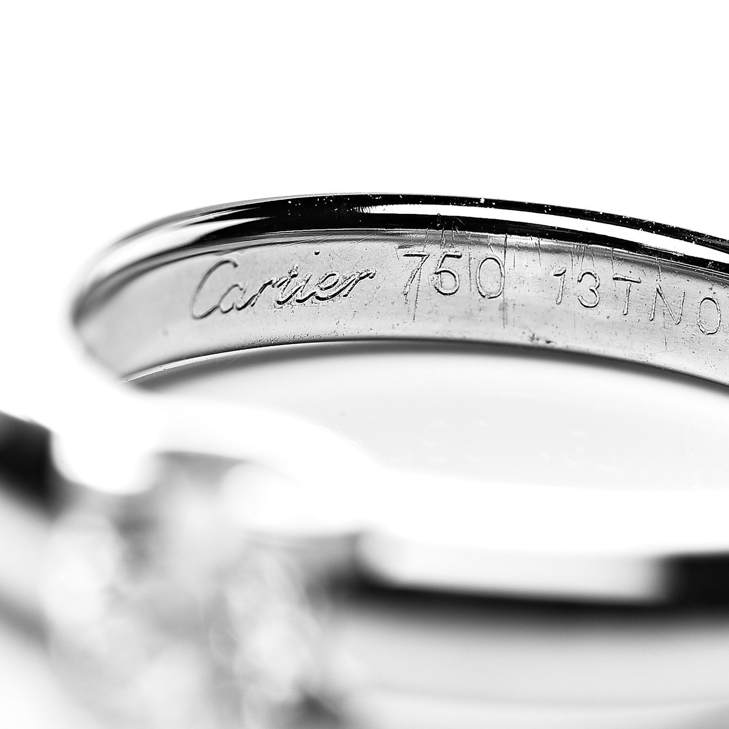 18K White Gold Diamond .42ct C De Solitaire Ring 52 6