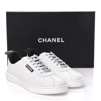 Chanel Calfskin CC Womens Sneakers 37 White 9 of 9