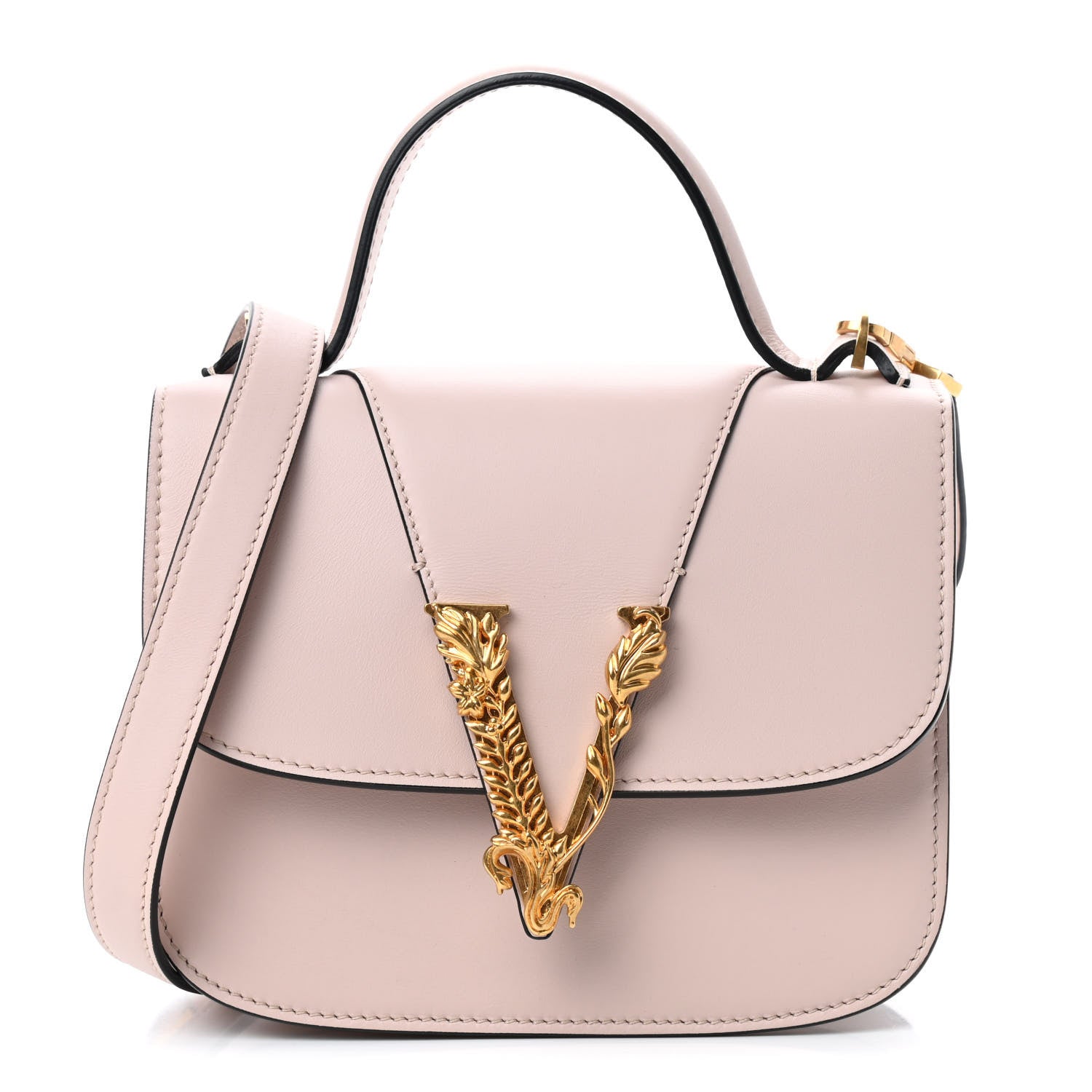 Versace Vitello Barocco Virtus Top Handle Shoulder Bag Pink 1 of 9
