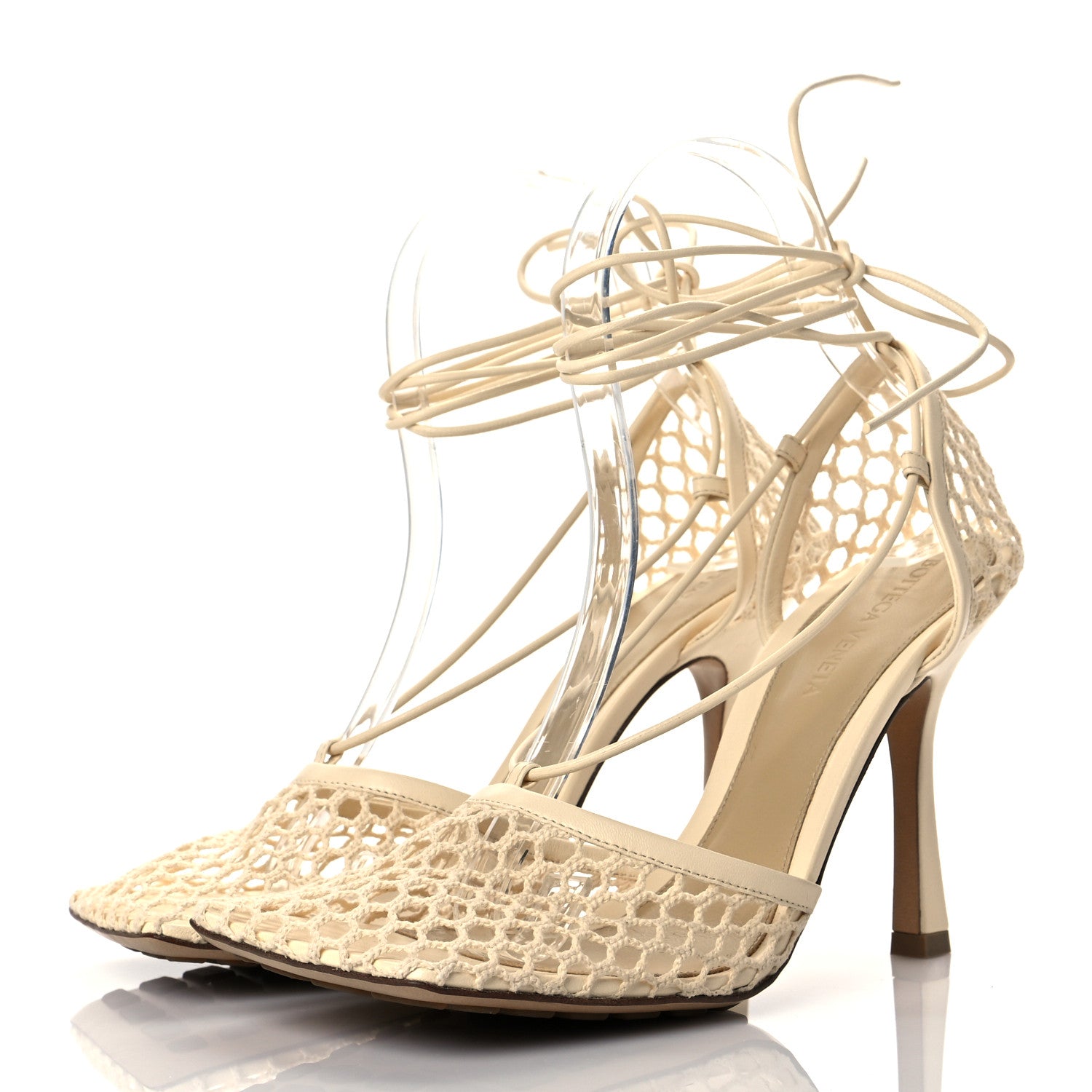 Bottega Veneta Mesh Nappa Stretch Ankle Tie Sandals 38 Toile 3 of 9