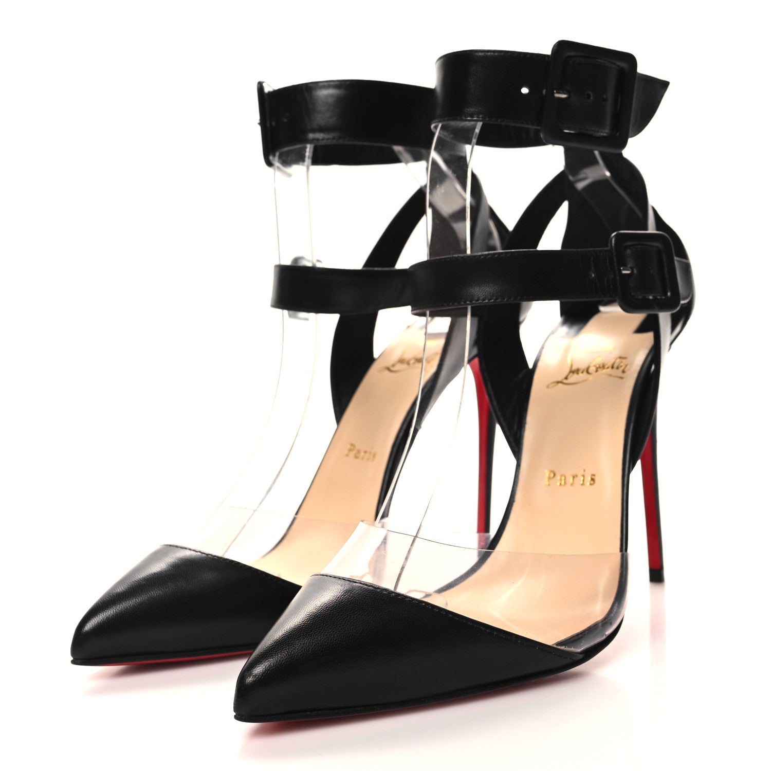 Christian Louboutin Calfskin PVC Multimiss 100 Pumps 40 Black 3 of 10