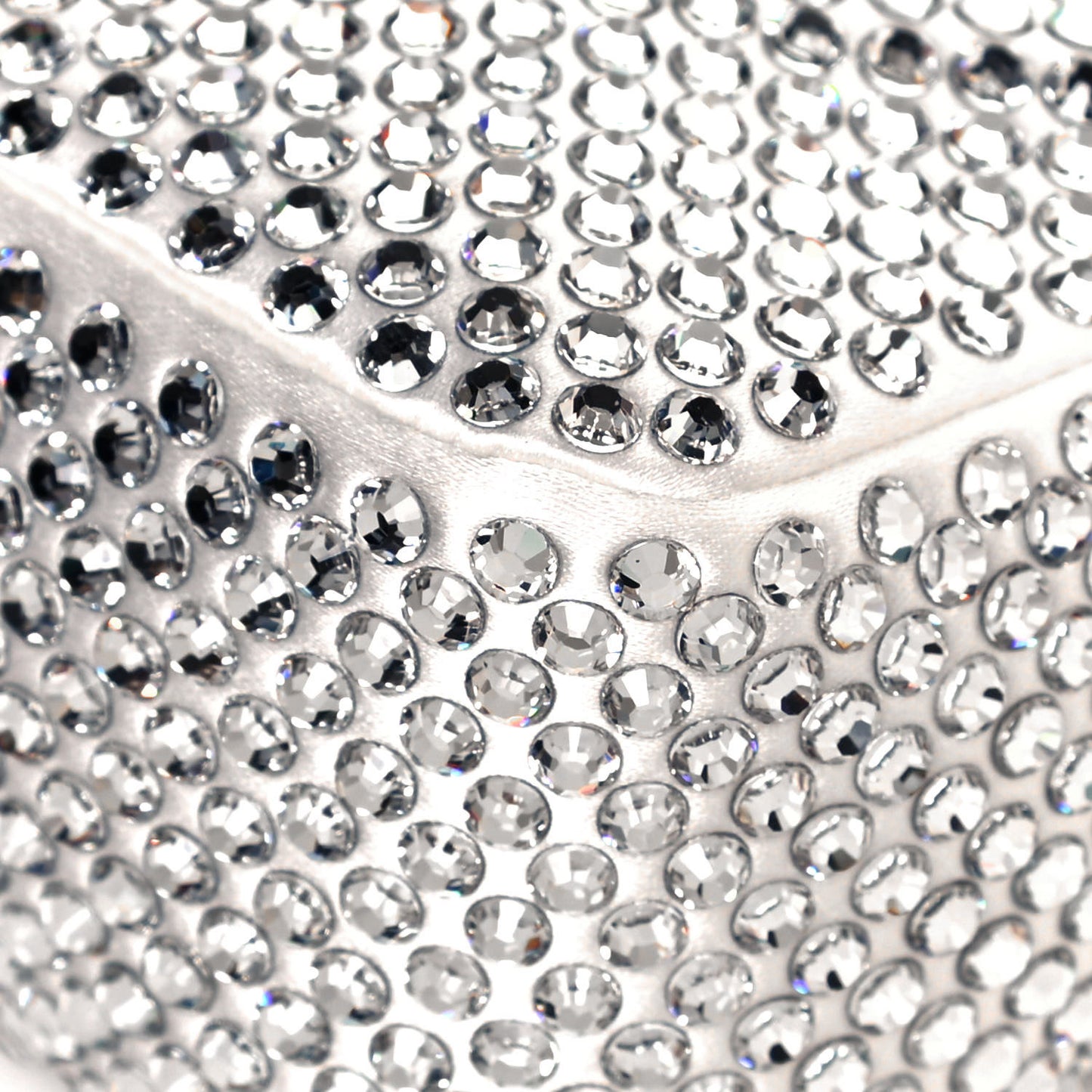 Satin Crystal Mini Re-Edition 2000 Bag White