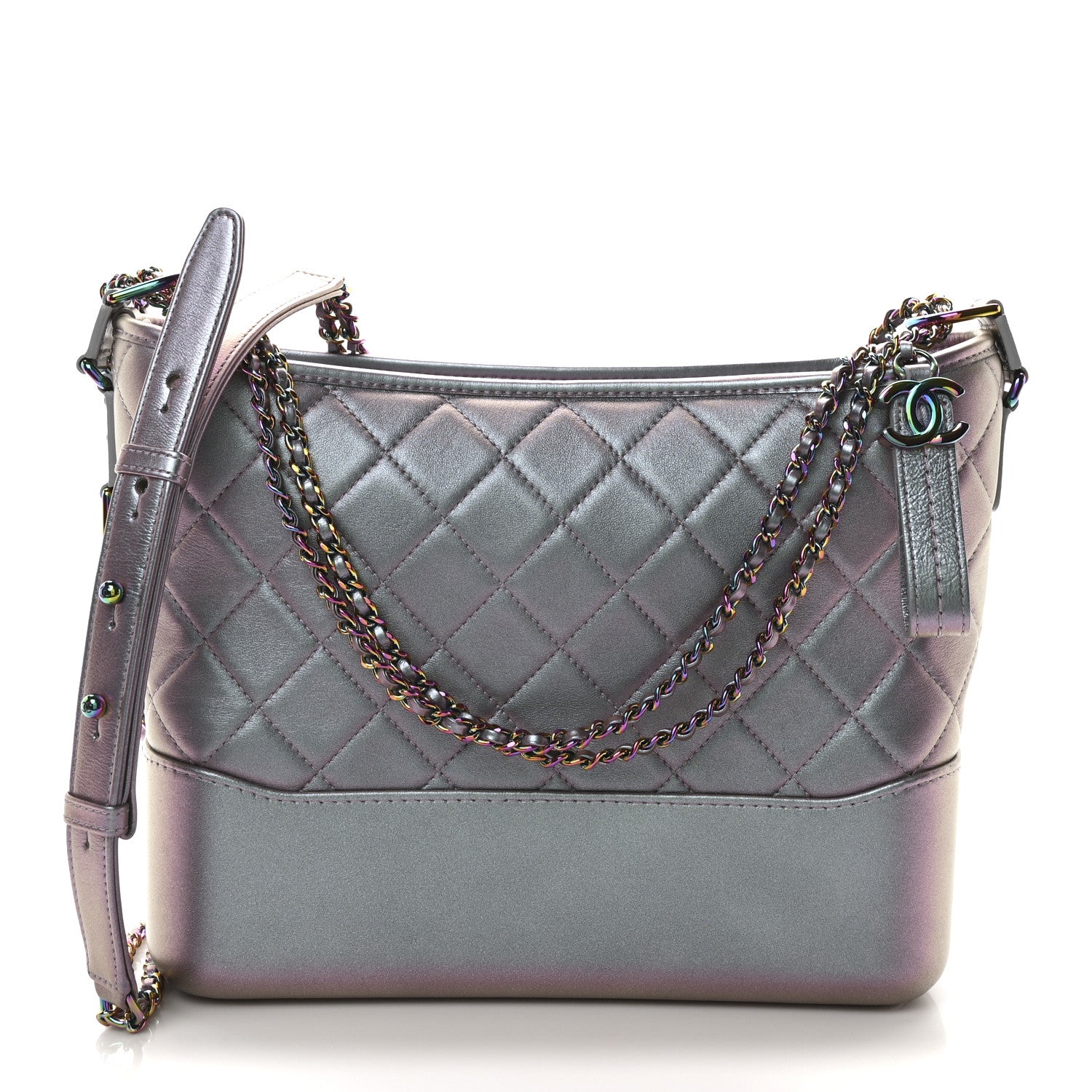 Chanel Iridescent Lambskin Calfskin Quilted Medium Gabrielle Hobo Light Purple 1 of 11