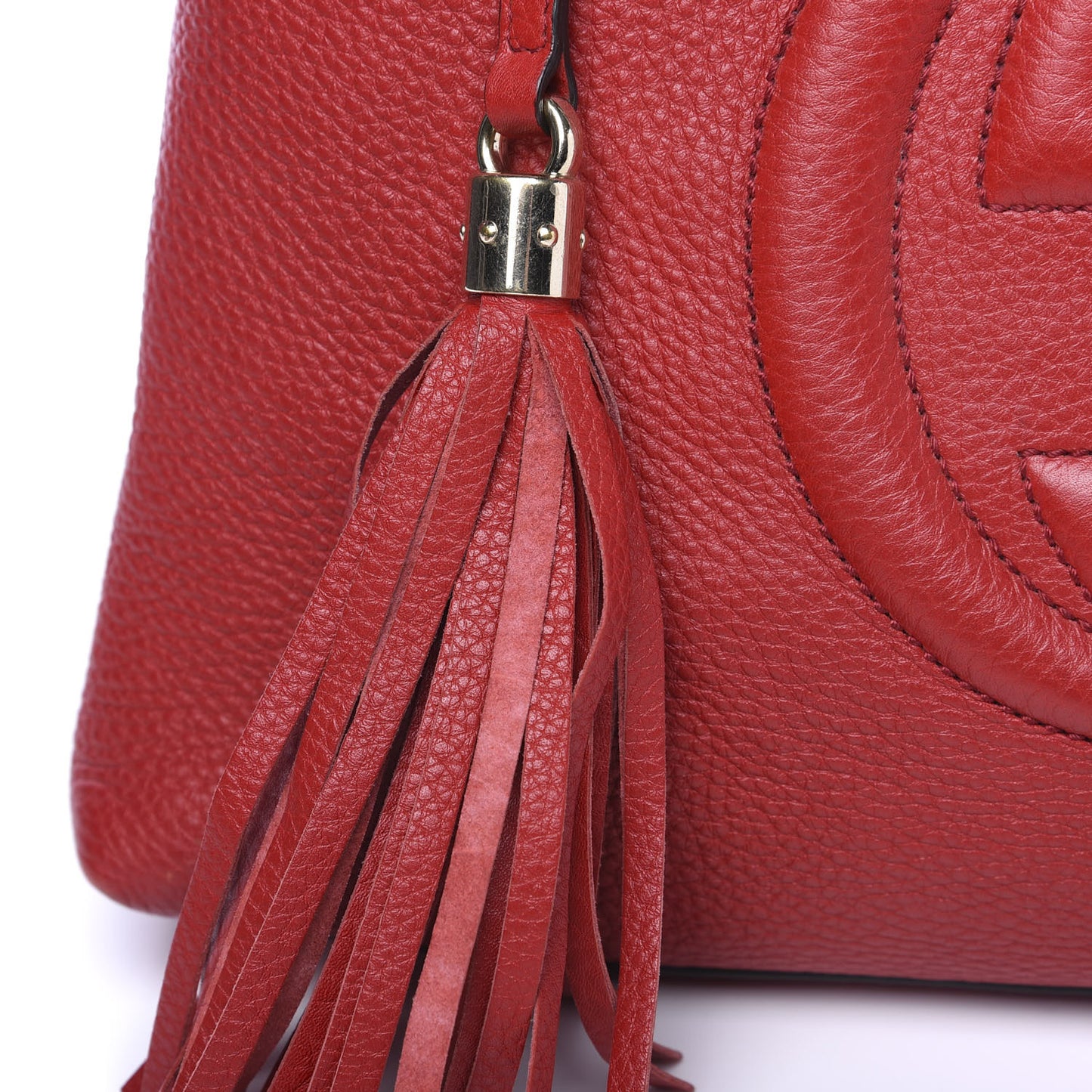 Pebbled Calfskin Medium Soho Chain Shoulder Bag Red