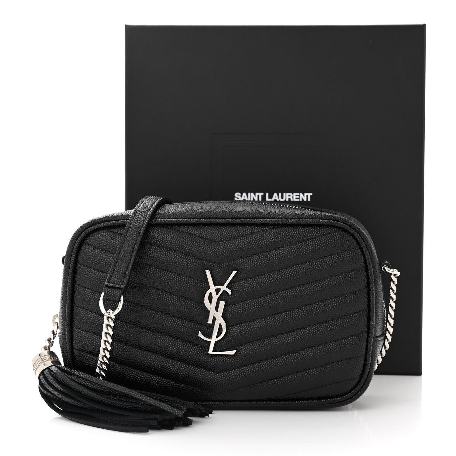 Saint Laurent Grain De Poudre Matelasse Monogram Mini Lou Camera Bag Black 11 of 11