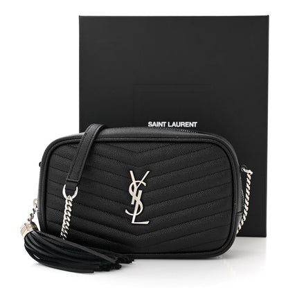 Saint Laurent Grain De Poudre Matelasse Monogram Mini Lou Camera Bag Black 11 of 11