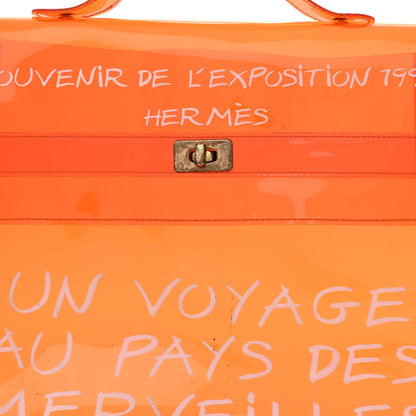Hermes Vinyl Souvenir De L'Exposition Kelly Orange 7 of 12