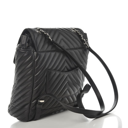 Chanel Calfskin Chevron Quilted Large Urban Spirit Backpack Black 2 of 10