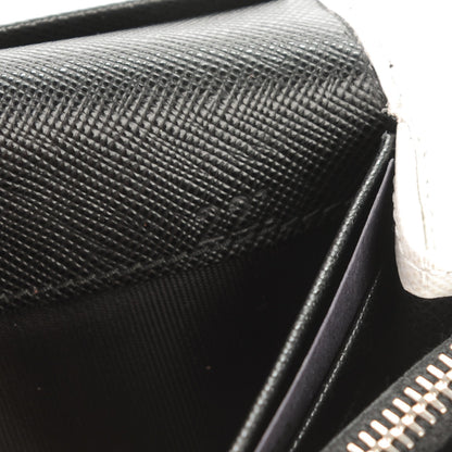 Prada Saffiano Corner Continental Flap Wallet Talco Black 7 of 8
