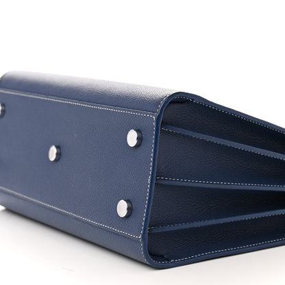 Saint Laurent Grained Calfskin Topstitch Baby Sac De Jour Denim 10 of 11