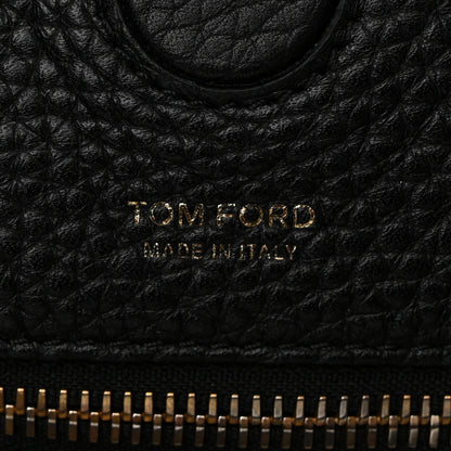 Tom Ford Pebbled Calfskin Large Alix Padlock Zip Hobo Bag Black 7 of 11