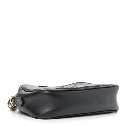 Gucci Calfskin Matelasse Small GG Marmont Chain Shoulder Bag Black 4 of 9