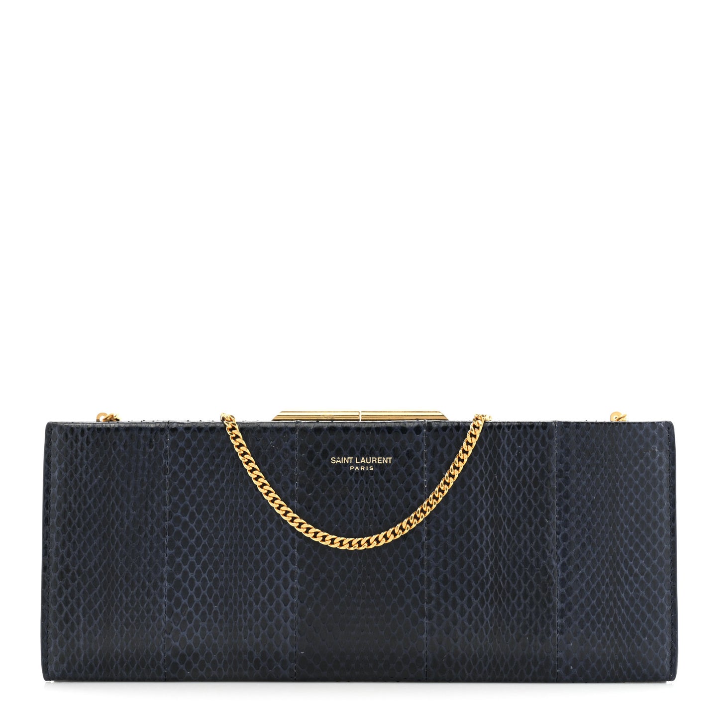 Snakeskin Midnight Clutch Black