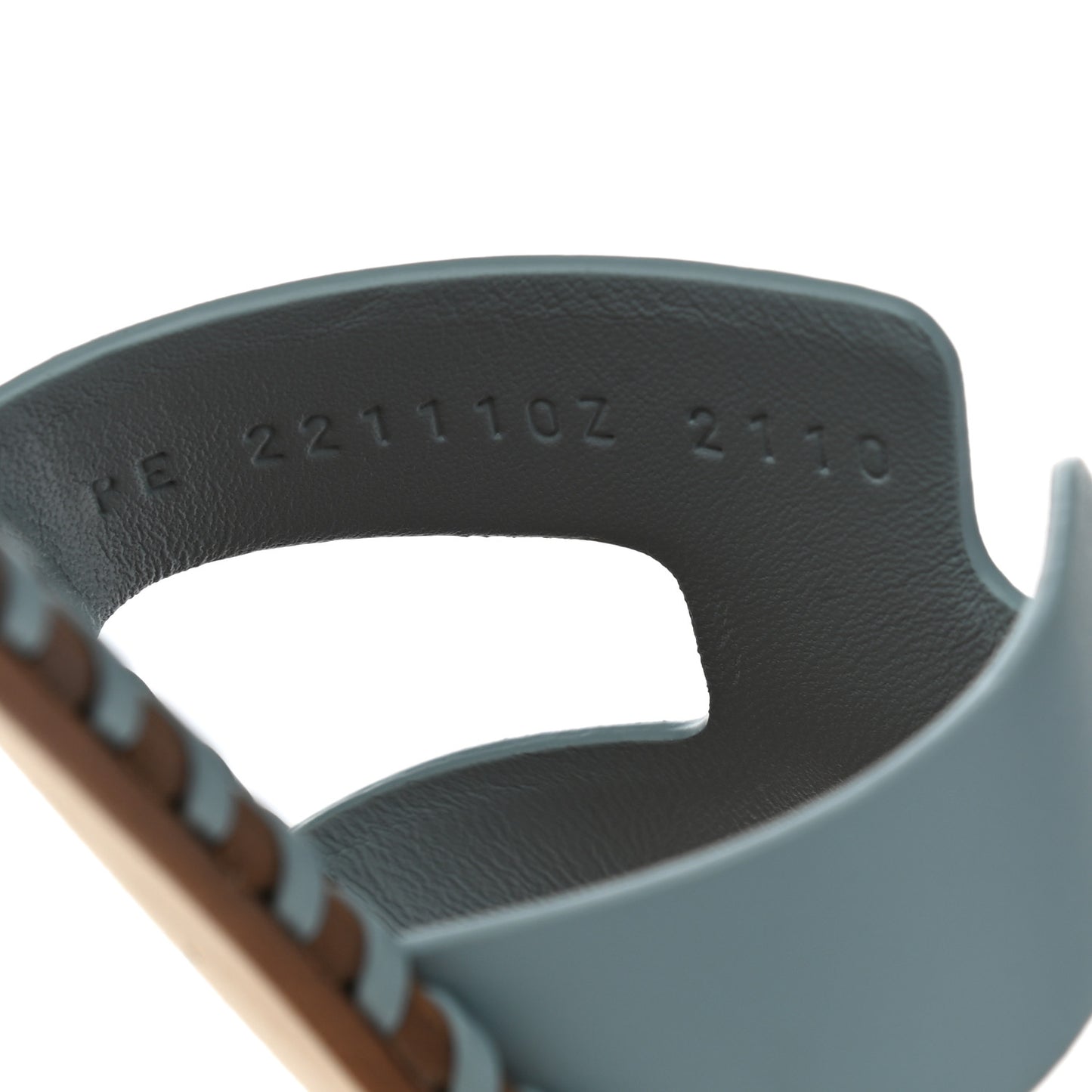 Box Calfskin Braided Oran Sandals 38 Vert D'Eau