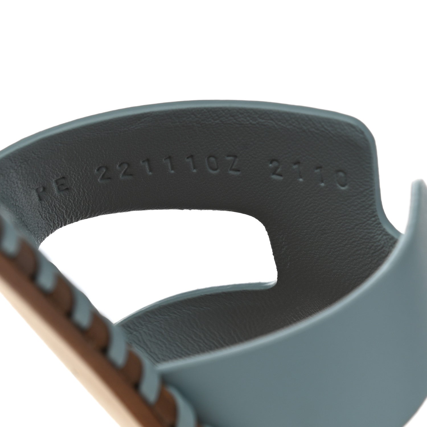 Hermes Box Calfskin Braided Oran Sandals 38 Vert D'Eau 8 of 9