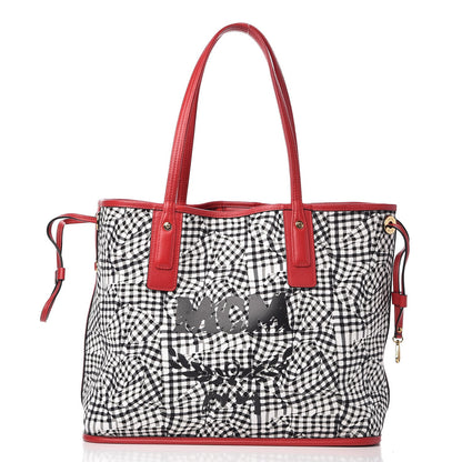 MCM Visetos Medium Liz Reversible Shopper Tote Ruby Red 3 of 14