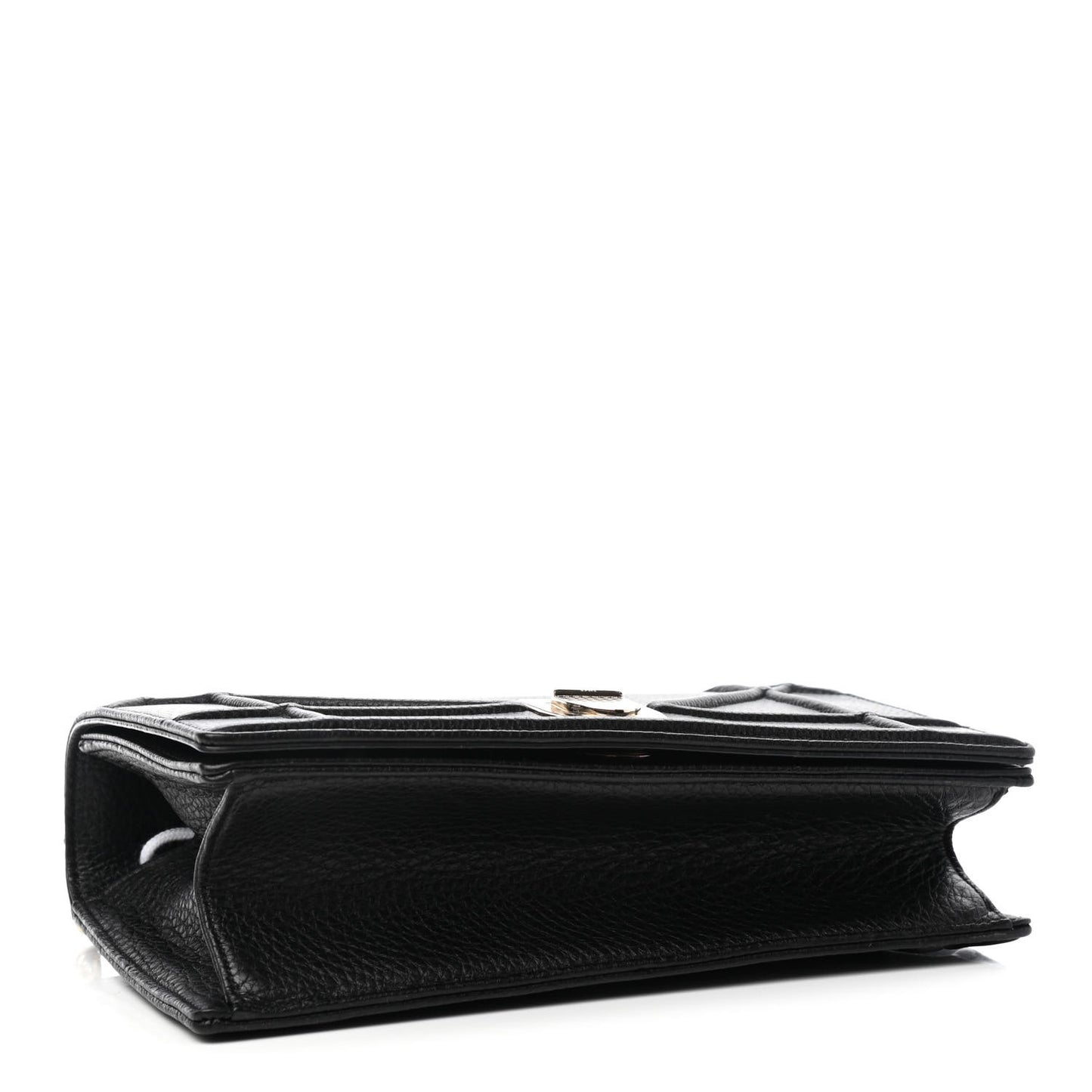 Grained Calfskin Medium Diorama Flap Bag Black