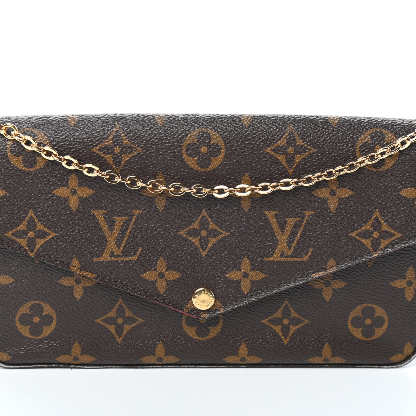 Monogram Pochette Felicie Chain Wallet Fuchsia
