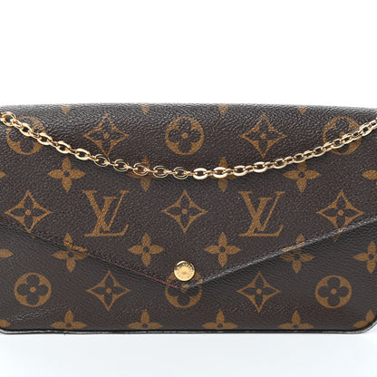 Louis Vuitton Monogram Pochette Felicie Chain Wallet Fuchsia 7 of 9