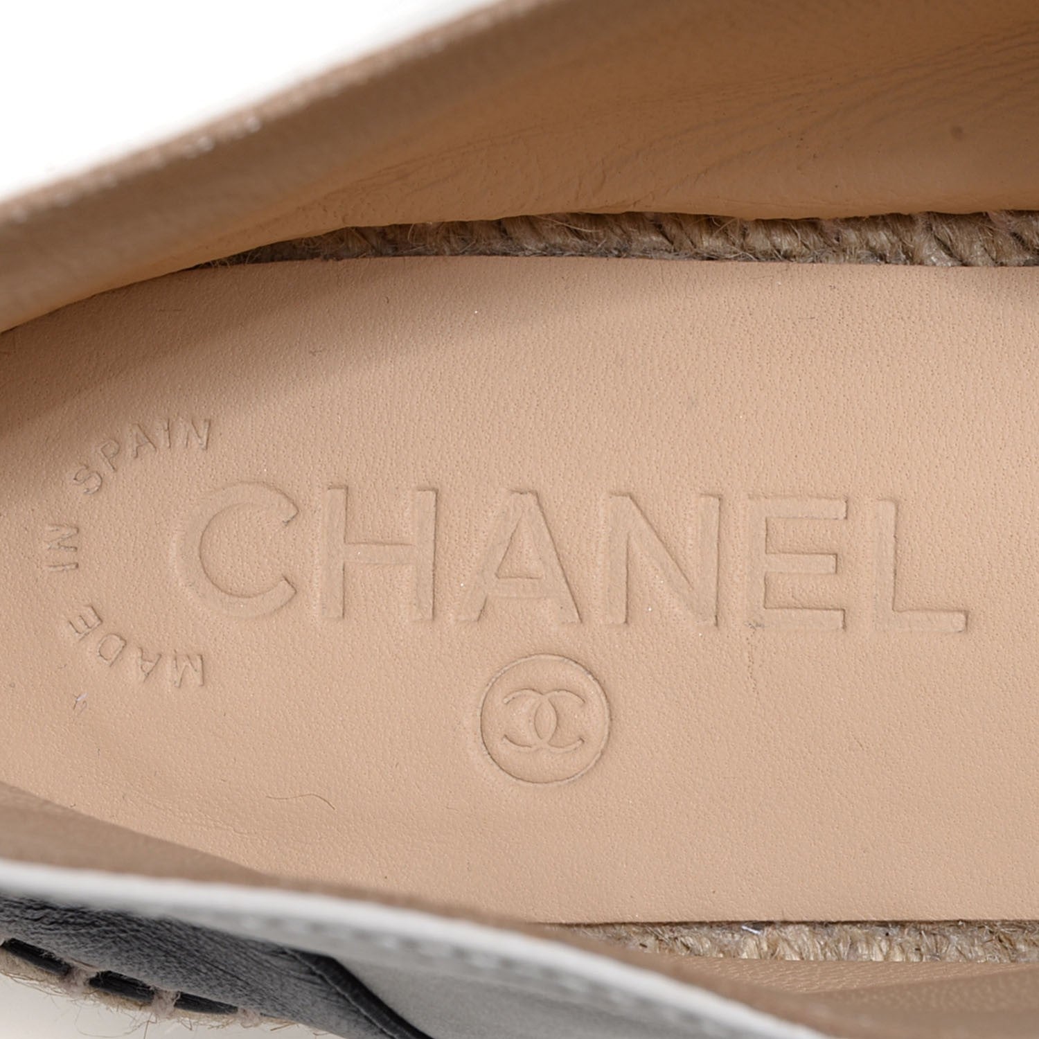 Chanel Lambskin Cap Toe Lace Up Espadrilles 38 White Black 8 of 9