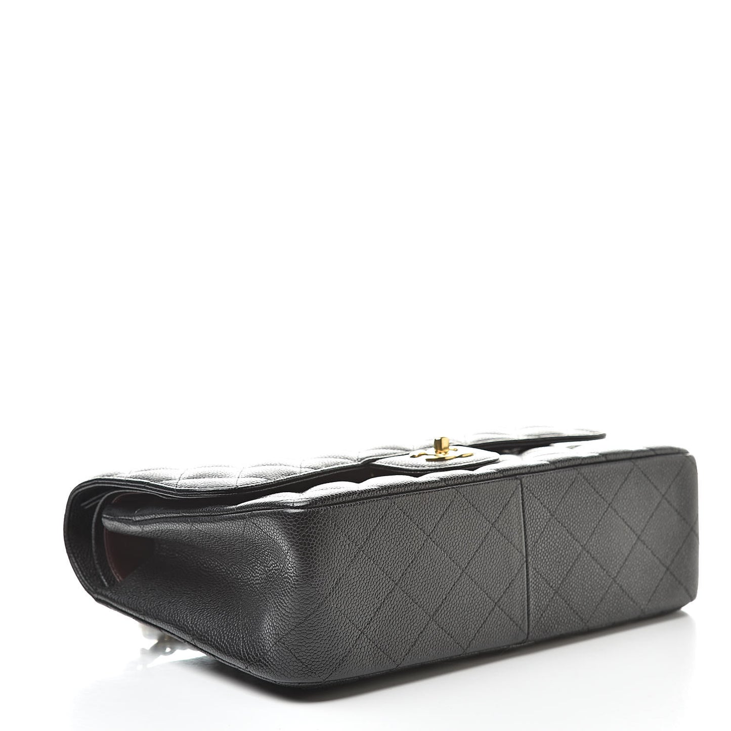 Caviar Quilted Jumbo Double Flap Black