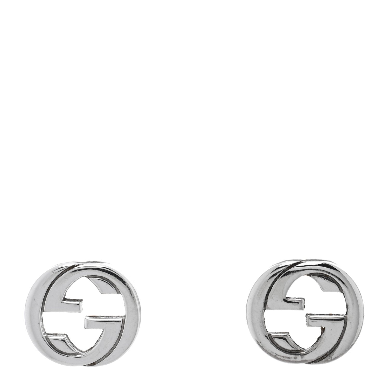 Gucci Sterling Silver Interlocking GG Stud Earrings 1 of 5