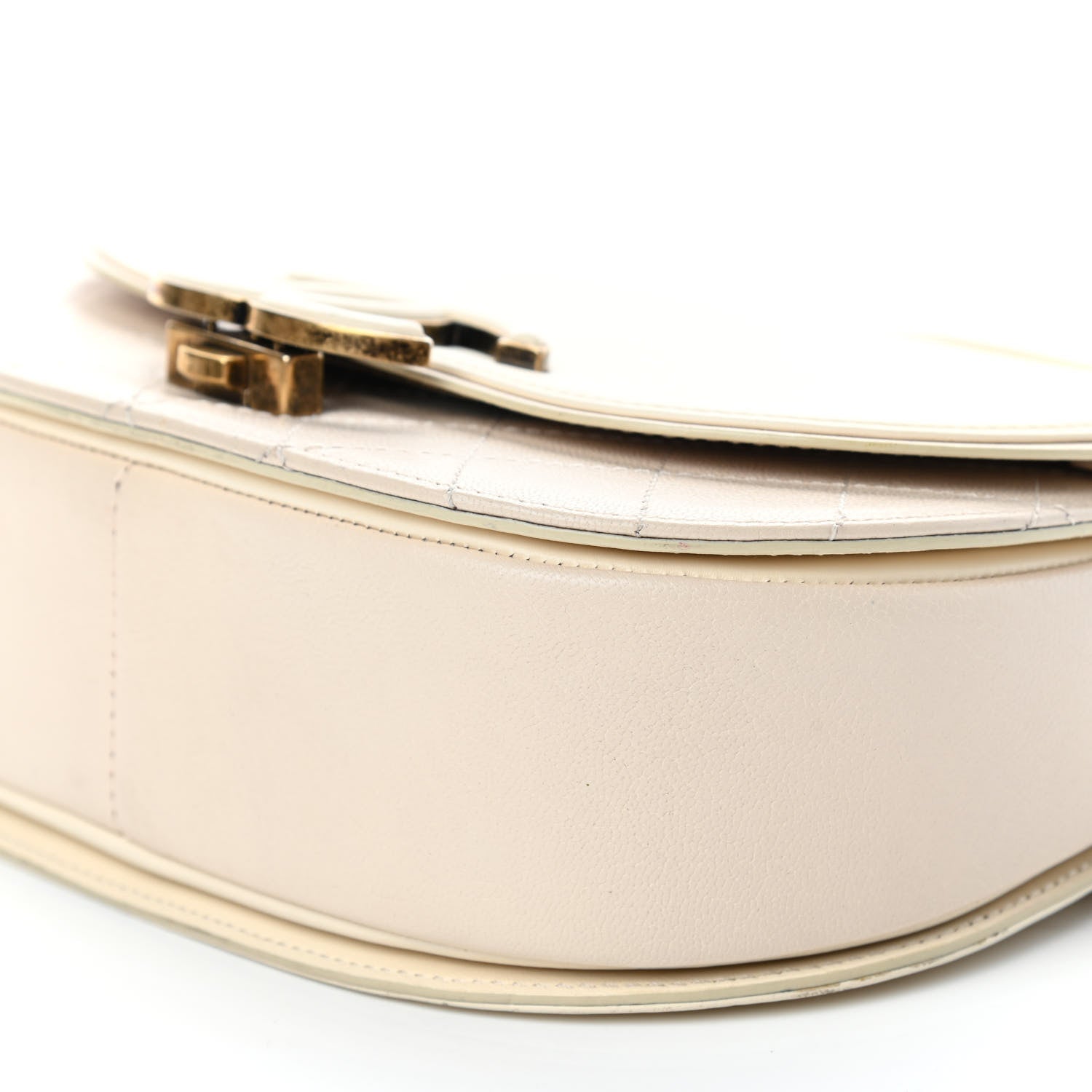 Chanel Shiny Calfskin Goatskin Quilted Small Coco Curve Messenger Flap White 9 of 10