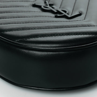 Saint Laurent Calfskin Matelasse Chevron Round Vinyle Camera Bag Black 9 of 10