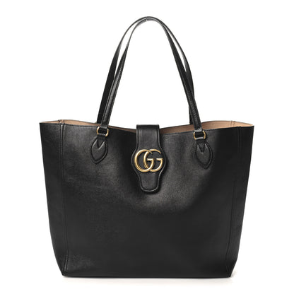 Gucci New Sakai Calfskin Lux Medium Dahlia Tote Black 1 of 12