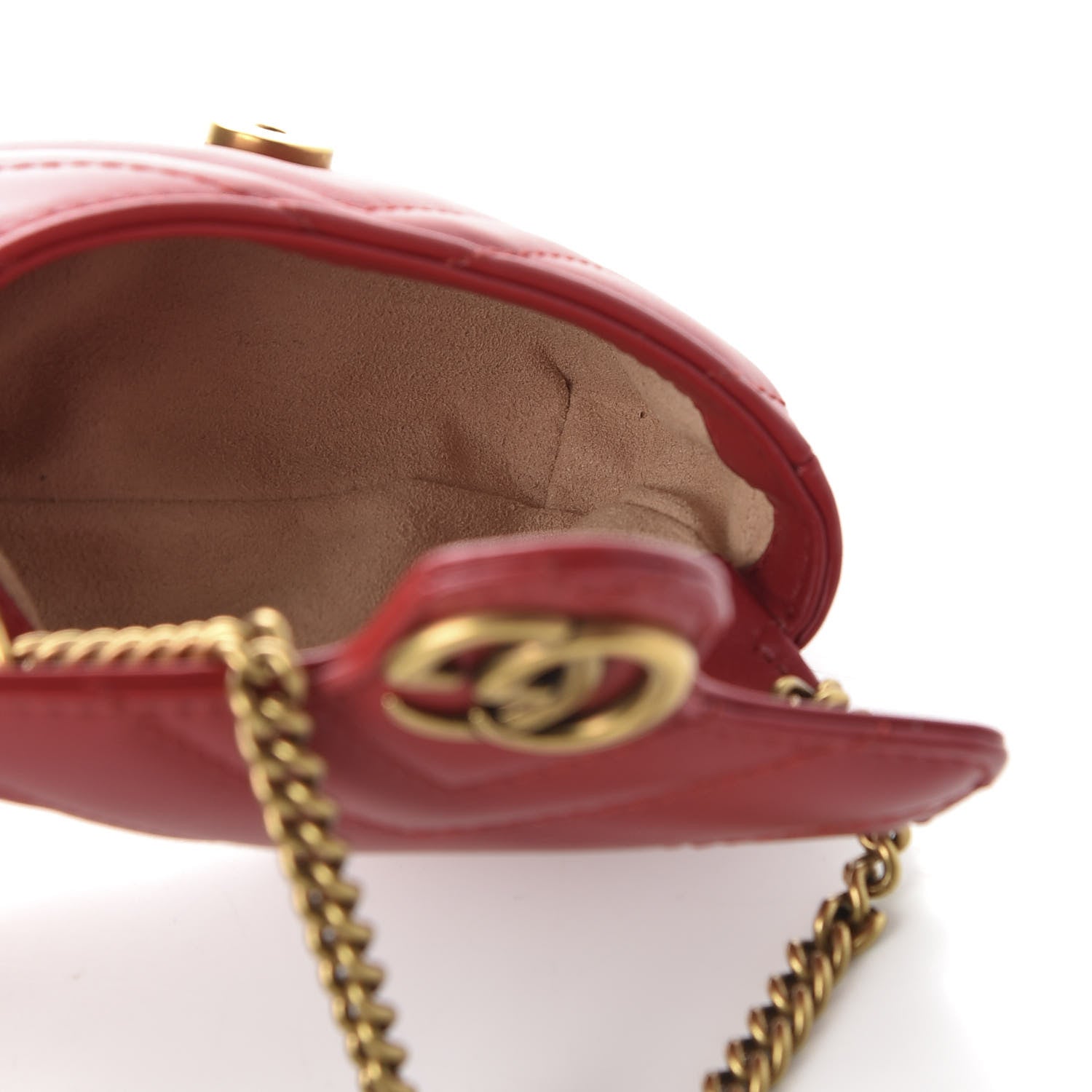 Gucci Calfskin Matelasse GG Marmont 2.0 Coin Purse On A Chain Hibiscus Red 5 of 8