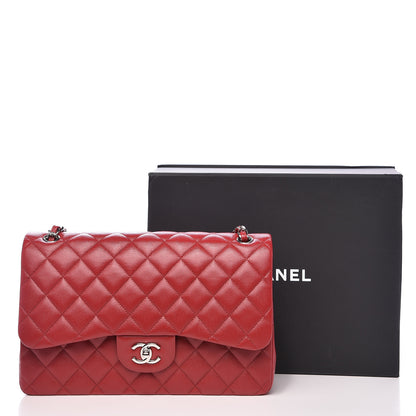 Chanel Caviar Quilted Jumbo Double Flap Red 14 of 14