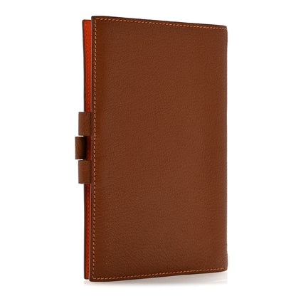 Hermes Chevre Mysore Bi-Color Globe Trotter Agenda Cover PM Gold Orange 3 of 10