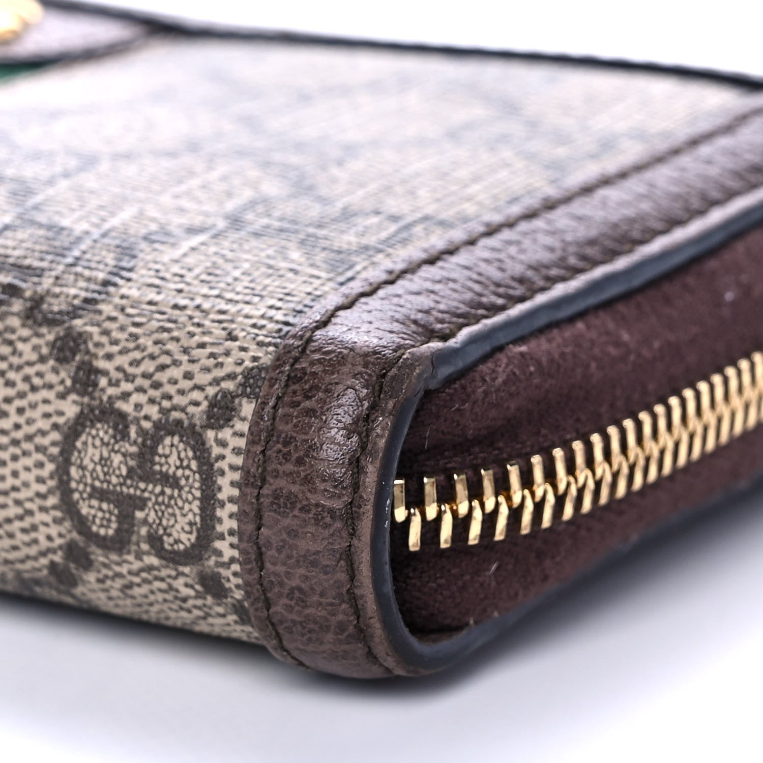 Gucci GG Supreme Monogram Web Ophidia Zip Around Wallet Brown 10 of 12