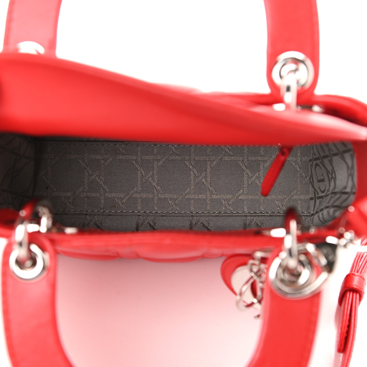 Lambskin Cannage Mini Lady Dior Red