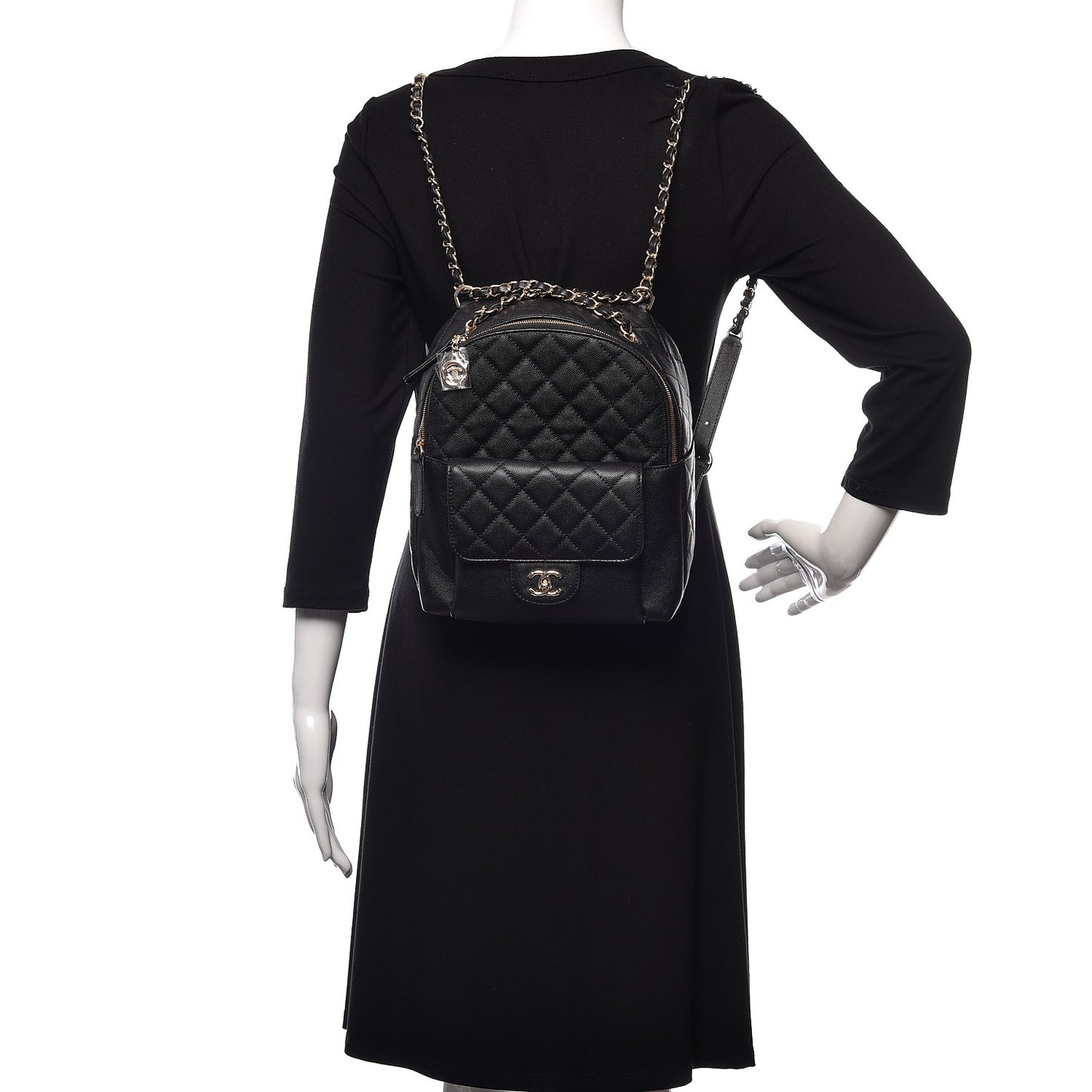 Caviar Quilted Large CC Day Backpack Black