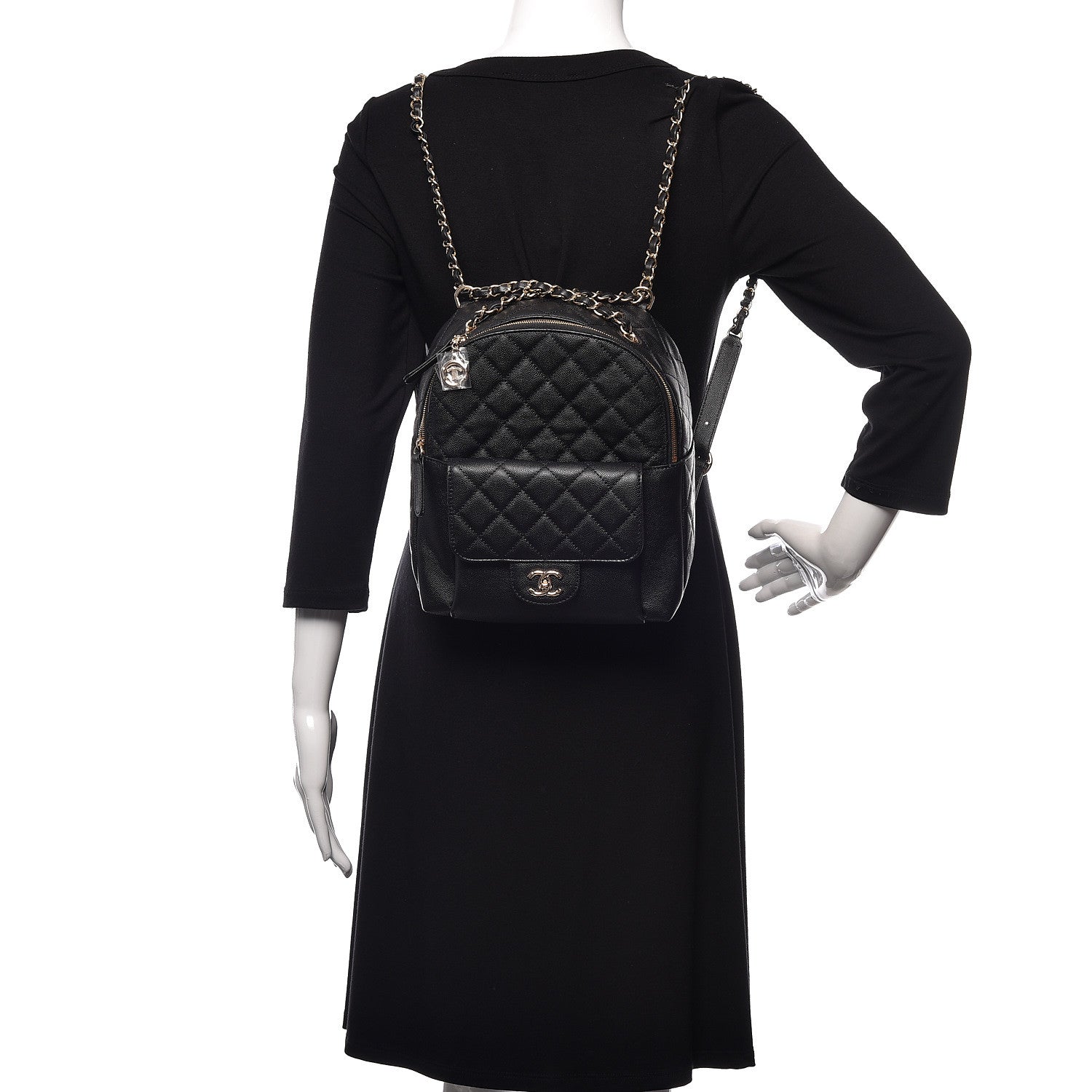 Chanel Caviar Quilted Large CC Day Backpack Black 2 of 10