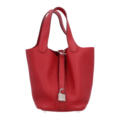 Hermes Taurillon Clemence Picotin Lock 18 PM Rouge Garance 1 of 10