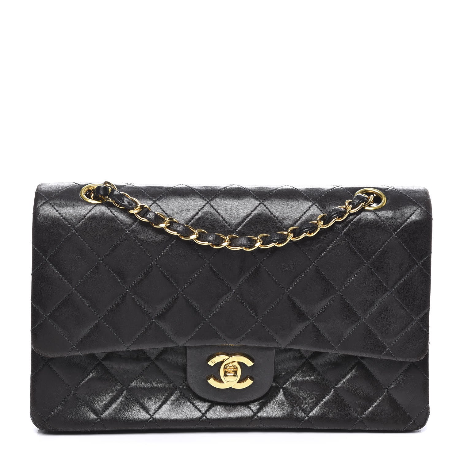 Chanel Lambskin Quilted Medium Double Flap Black 1 of 12