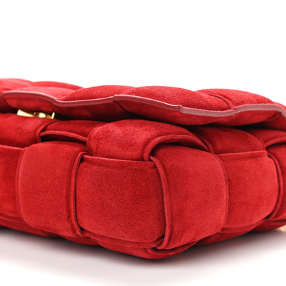 Bottega Veneta Suede Maxi Intrecciato Padded Chain Cassette Crossbody Bag Dark Red 8 of 8