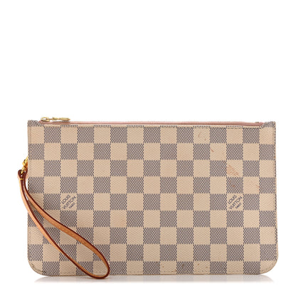 Louis Vuitton Damier Azur Neverfull MM GM Pochette Rose Ballerine 1 of 16