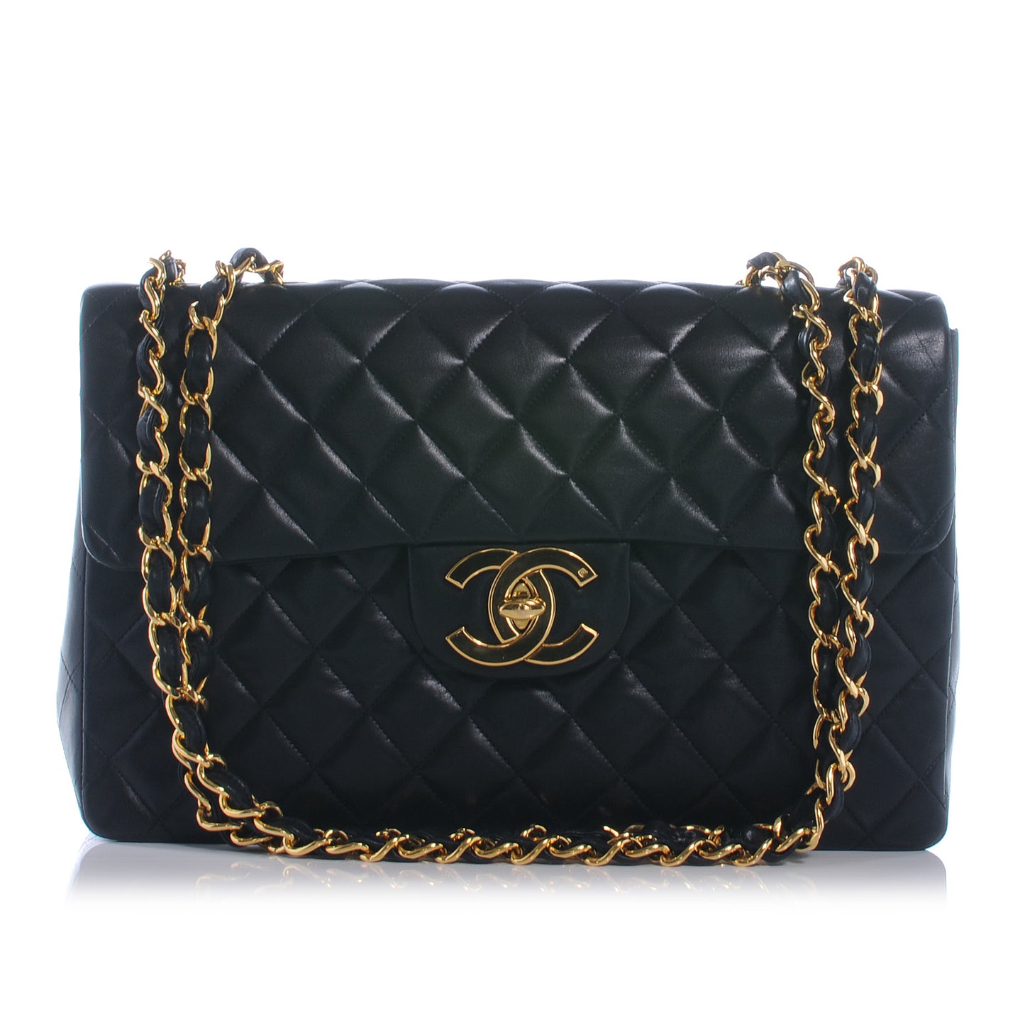 Lambskin XL Jumbo Flap Black