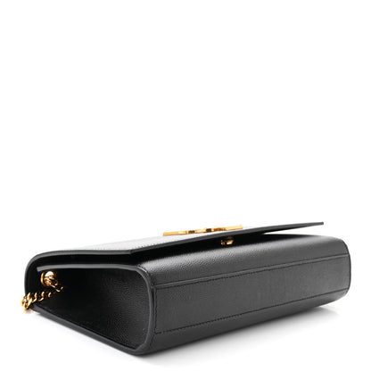 Saint Laurent Grain De Poudre Medium Classic Monogram Kate Satchel Black 4 of 11