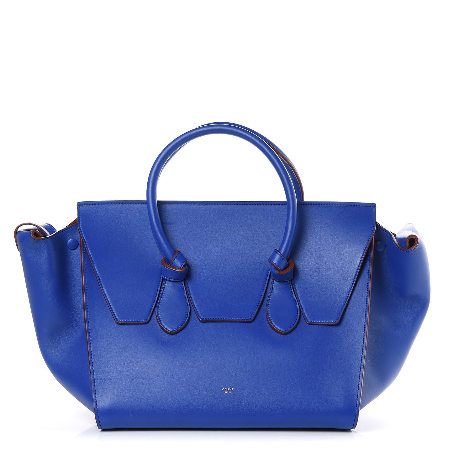 Natural Calfskin Medium Tie Knot Tote Indigo
