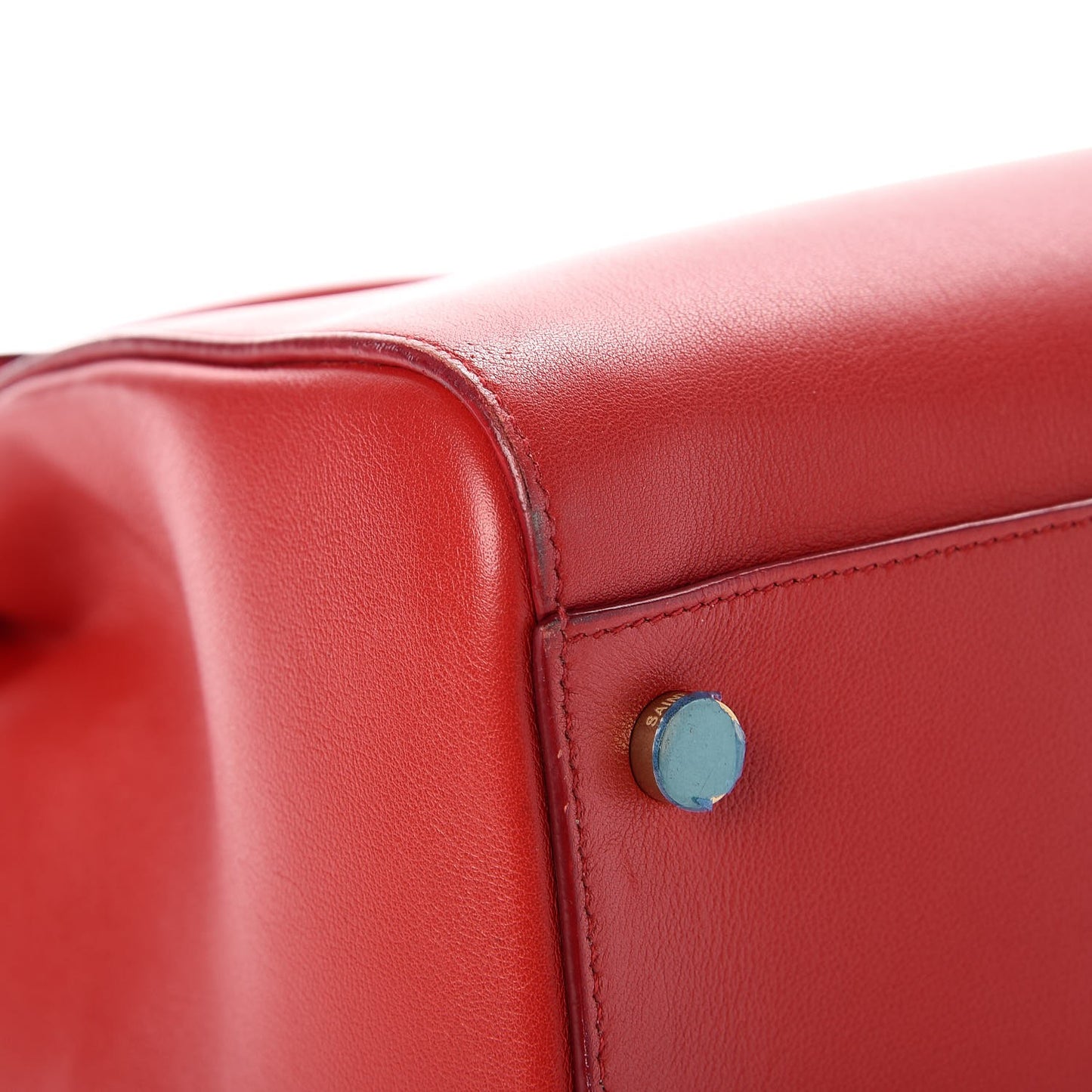 Calfskin Medium Moujik Top Handle Bag Lipstick Red