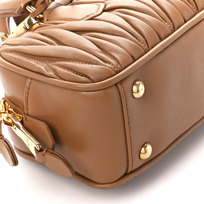 Miu Miu Nappa Matelasse Regular Arcadie Top Handle Bag Caramel 10 of 11