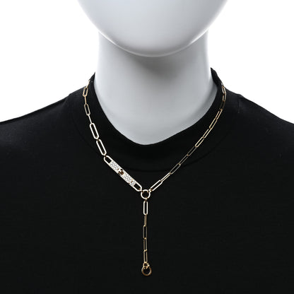 Hermes 18K Yellow Gold Diamond Pave PM Kelly Chaine Lariat Necklace ST 3 of 6